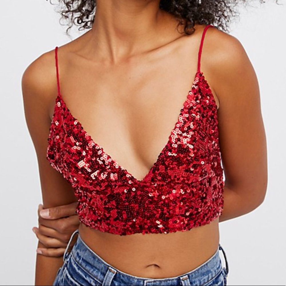 Free People Sparkly Crop Top
